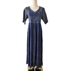 Vintage Style de Paris Boho Maxi Dress with Embroidery & Crochet (SM)